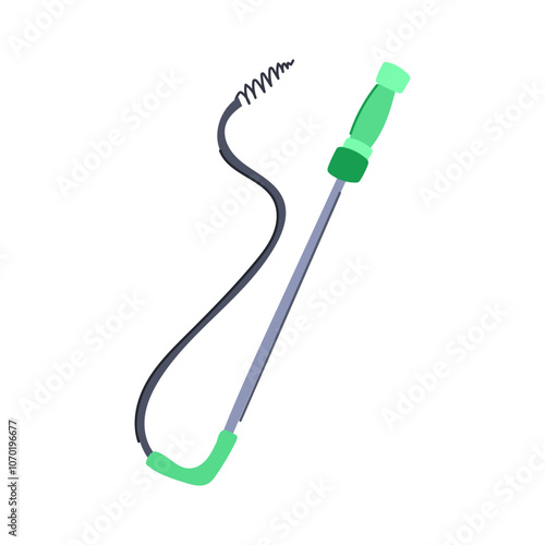 flexible drain snake cartoon. auger manual, electric maintenance, sewer bathroom flexible drain snake sign. isolated symbol vector illustration