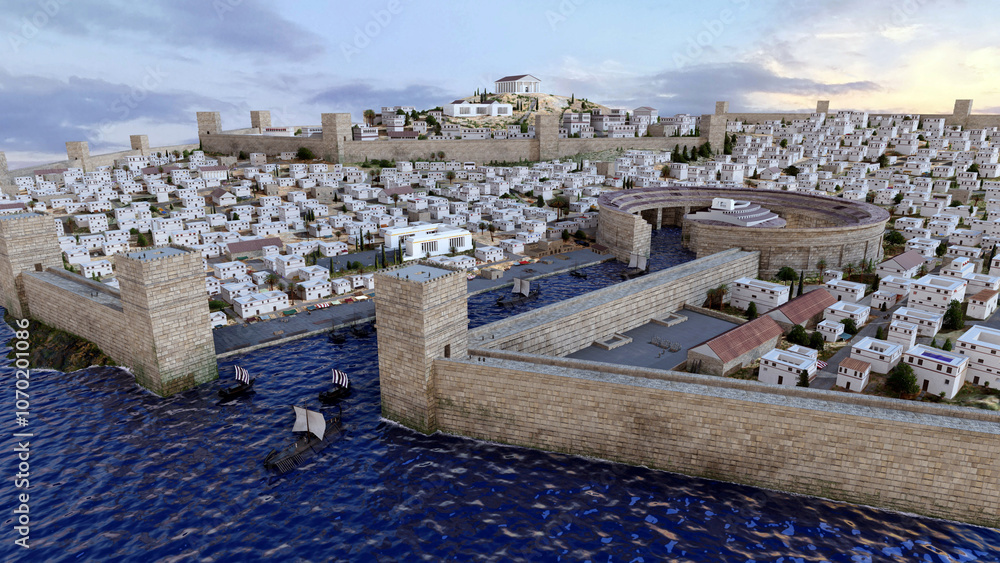 Αυτοκόλλητο Illustration of the ancient city of Carthage