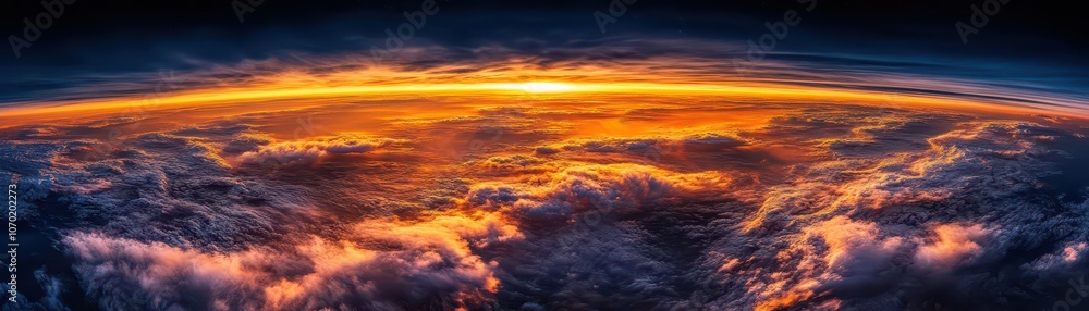 Fototapeta premium Golden sunlight streaming through soft cloud layers, creating a breathtaking celestial landscape.