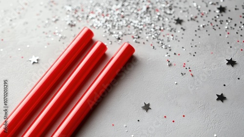 The Bright Red Party Straws photo