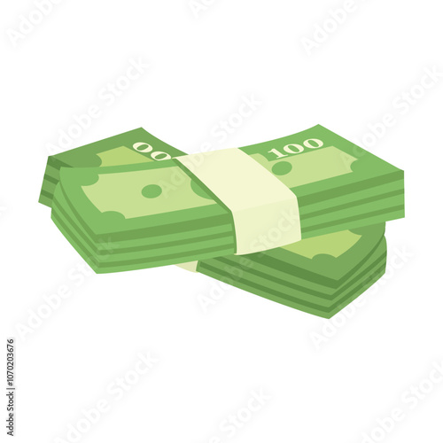 Money vector icon. Stack of dollars