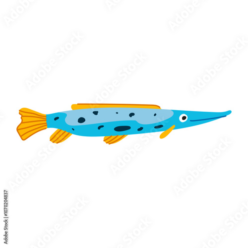 gold exotic fish cartoon. koi arowana, oscar pleco, clown puffer gold exotic fish sign. isolated symbol vector illustration