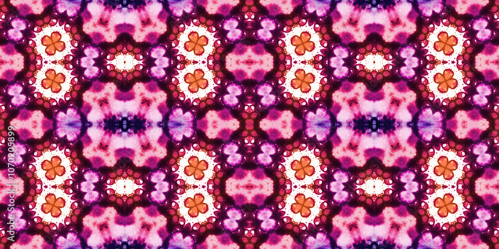 Seamless kaleidoscope pattern. The texture of the woven pattern. Endless pattern