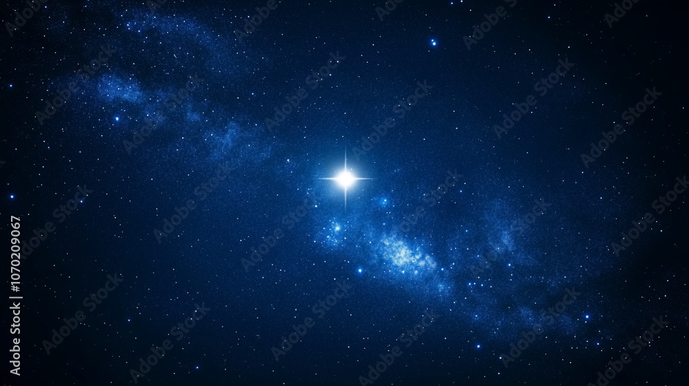 Star shines in dark sky, vast solitude, soft glowing ambiance. AI generated Star shines in dark sky, vast solitude, soft glowing ambiance. AI generated