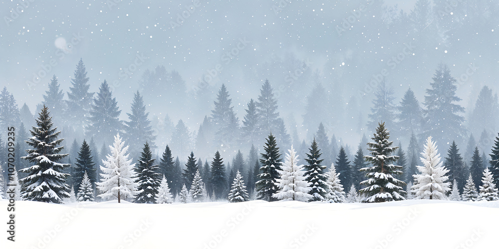 Obraz premium winter landscape with trees vector