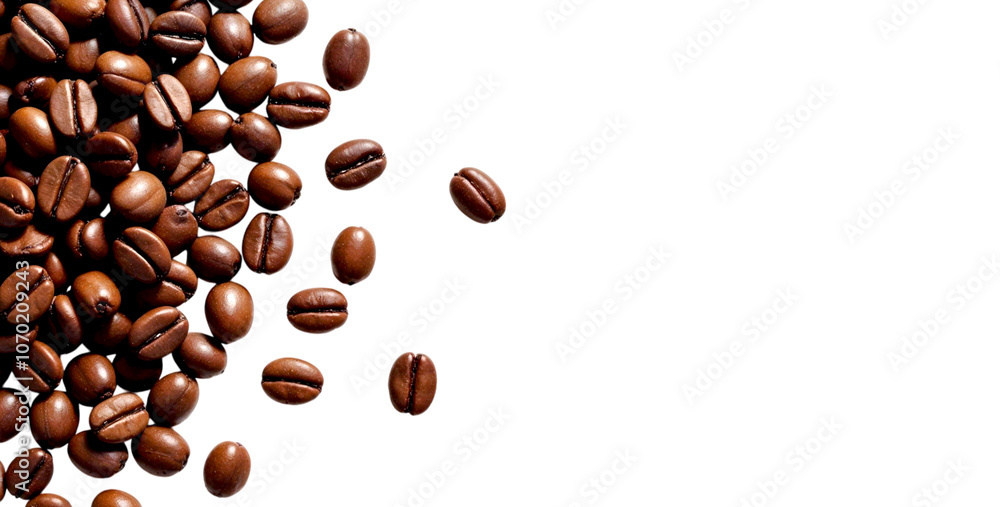Obraz premium coffee beans isolated on transparent background