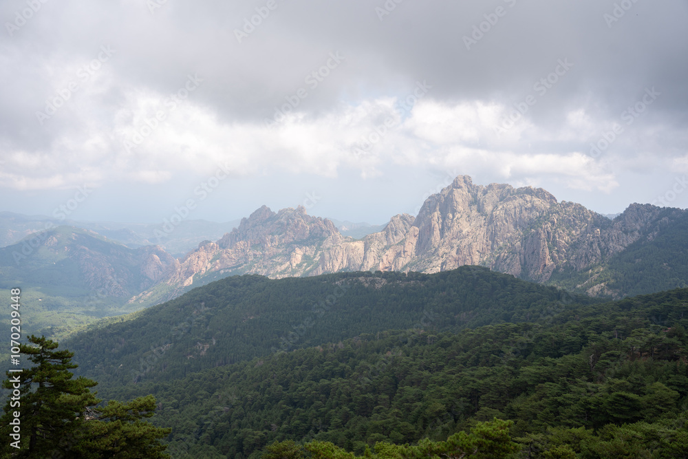View of mountains in Bavella. Quenza, Corsica, France. View of mountains in Bavella. Quenza, Corsica, France.