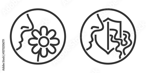 Odor neutralizer - sign for labeling in bold line