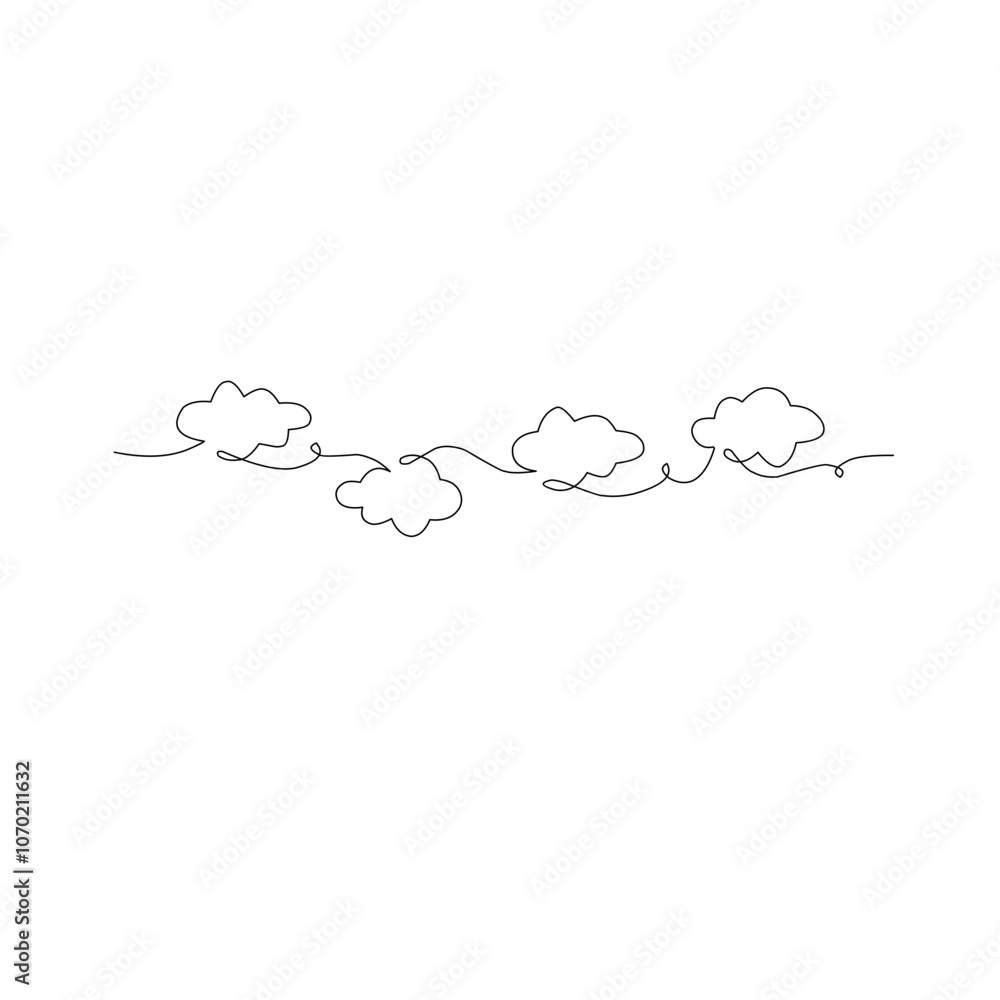 Cloud one line drawing Cloud one line drawing
