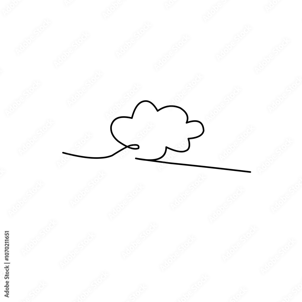 Cloud one line drawing Cloud one line drawing