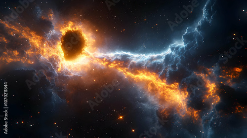 Cosmic Fire and Ice Abstract Background photo