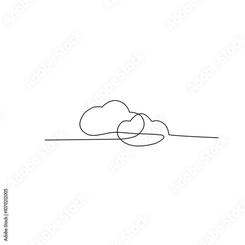 Cloud one line drawing 