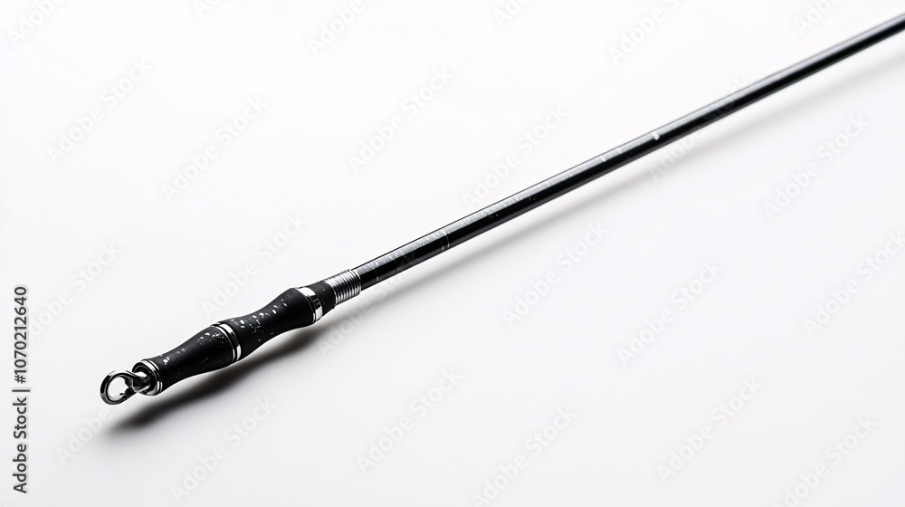 Sleek Fishing Rod on White Background: Angling Equipment for Every Fisherman Sleek Fishing Rod on White Background: Angling Equipment for Every Fisherman