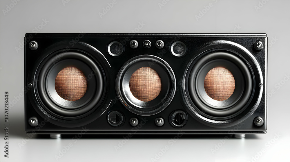 Black Speaker with Three Drivers - 3D Render Black Speaker with Three Drivers - 3D Render