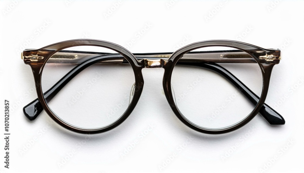 Eyeglasses, top view, on White background PNG Eyeglasses, top view, on White background PNG