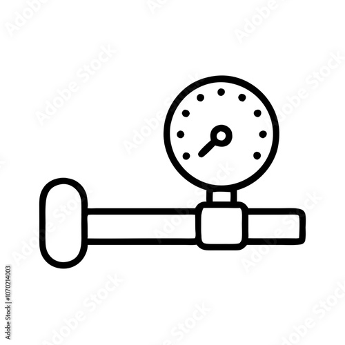 Pressure gauge icon for monitoring systems in plumbing and heating applications 