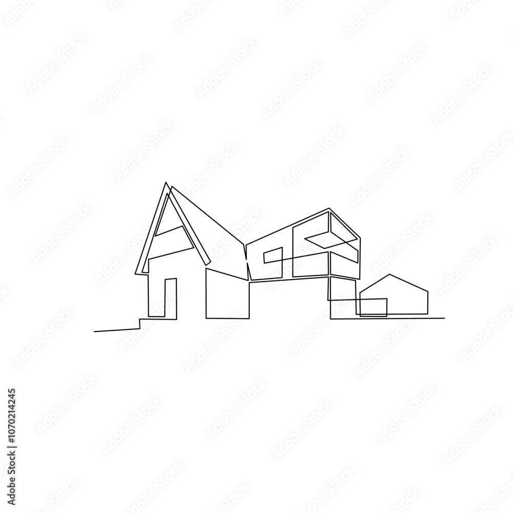 House one line drawing House one line drawing