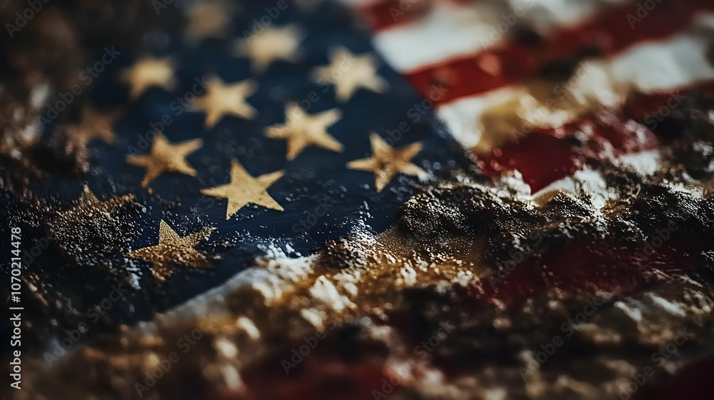 Close Up of Old and Weathered American Flag Close Up of Old and Weathered American Flag