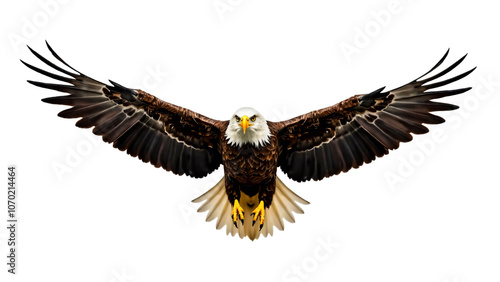 Majestic Bald Eagle in Flight: Symbol of Freedom and Power for Patriotic Designs and Wildlife Conservation Campaigns photo