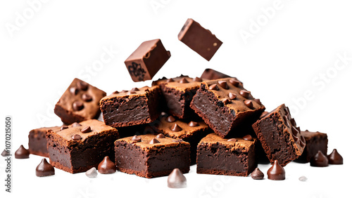 Decadent Chocolate Brownies: Artful Arrangement for Dessert Marketing or Bakery Promotion