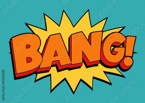 The word “bung” in a cartoon style. Comic book advertising font.