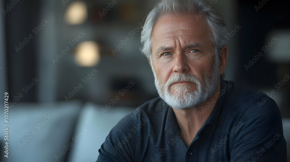 Portrait of a Serious Senior Man - Realistic Image Portrait of a Serious Senior Man - Realistic Image