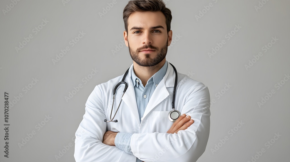 Portrait of a Confident Male Doctor with Stethoscope Portrait of a Confident Male Doctor with Stethoscope