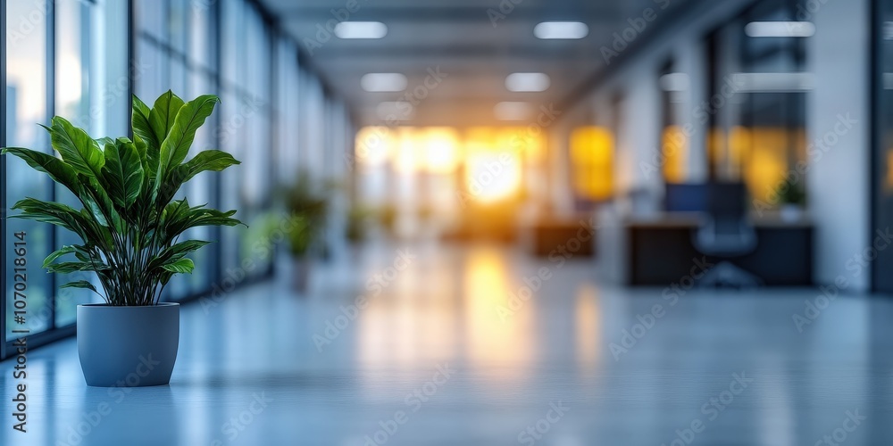 Modern Office with Beautiful Blurred Background Light Modern Office with Beautiful Blurred Background Light