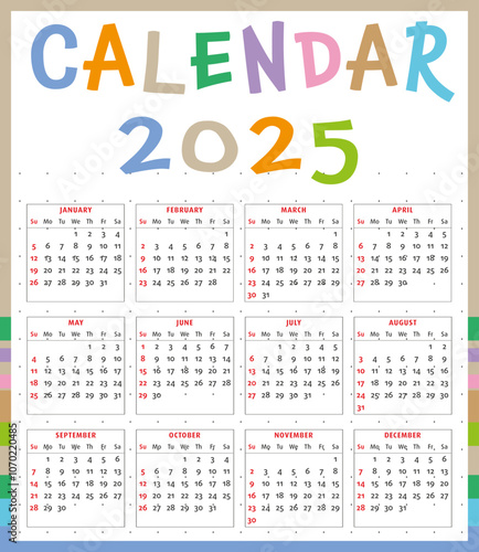 Calendar 2025 in decorative frame