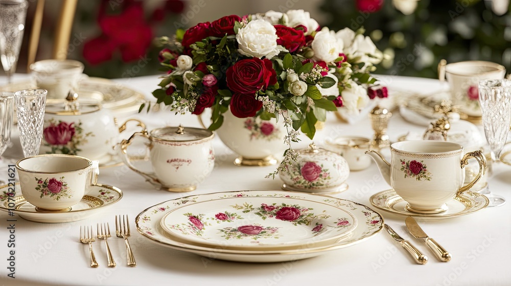 Elegant Floral Table Setting for Special Occasion Elegant Floral Table Setting for Special Occasion