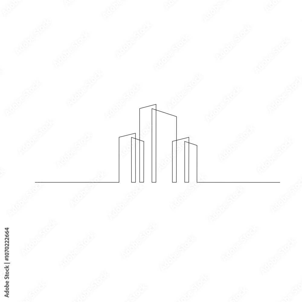 Continuous one line building Continuous one line building