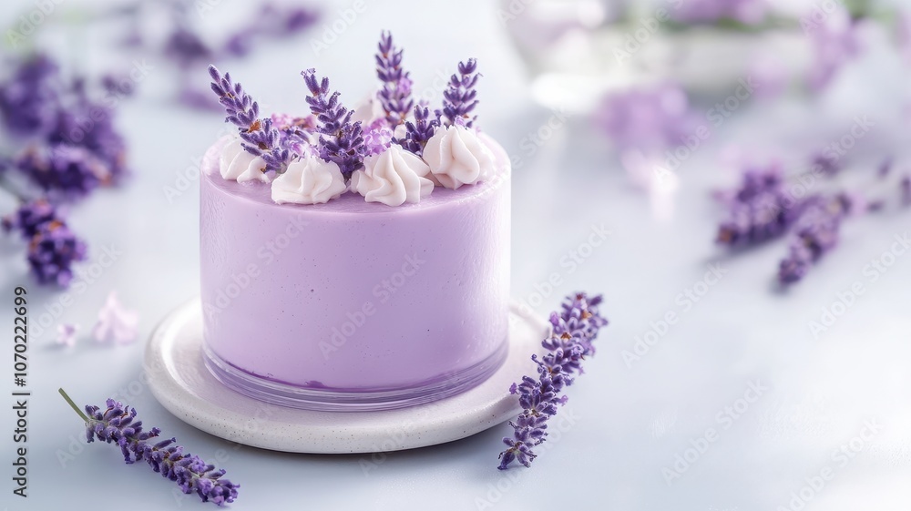 Delicate lavender pudding adorned with a subtle decorative pattern, showcasing elegance and culinary artistry. Delicate lavender pudding adorned with a subtle decorative pattern, showcasing elegance and culinary artistry.