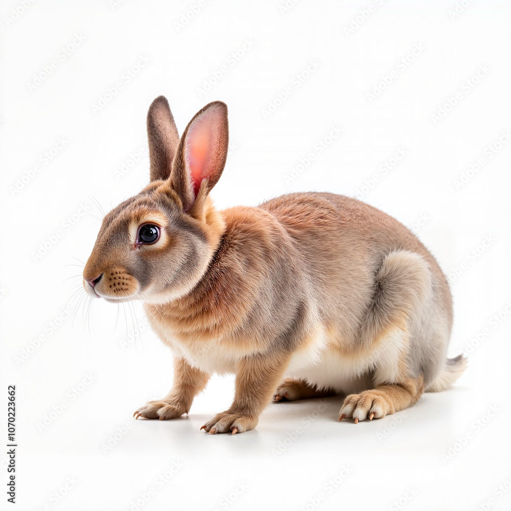 A beautiful red rabbit close-up on a white background, Al Generation A beautiful red rabbit close-up on a white background, Al Generation