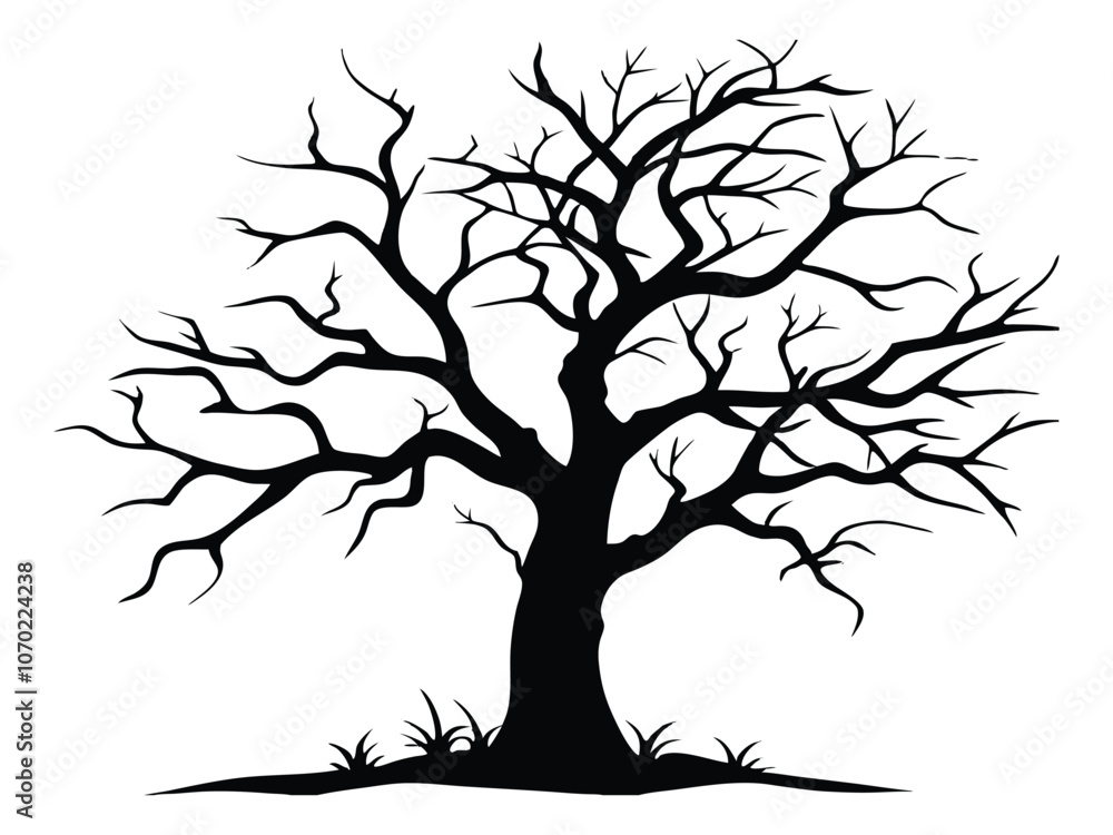 Fototapeta premium silhouette dead tree isolated