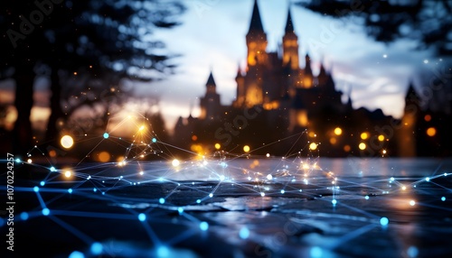 Castle Connected with Lights