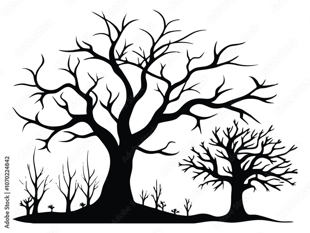 silhouette dead tree isolated silhouette dead tree isolated