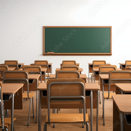 a classroom with a green chalkboard on the wall and a picture of a green board on the wall, a classroom with a chalkboard that says the word on it. 