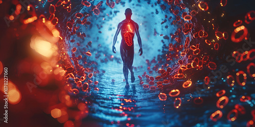 Wallpaper Mural Exploring the Human Body: A Visualization of Blood Circulation and Anatomy Torontodigital.ca