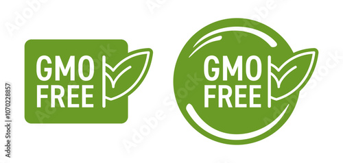 GMO Free - label in flat minimalism style
