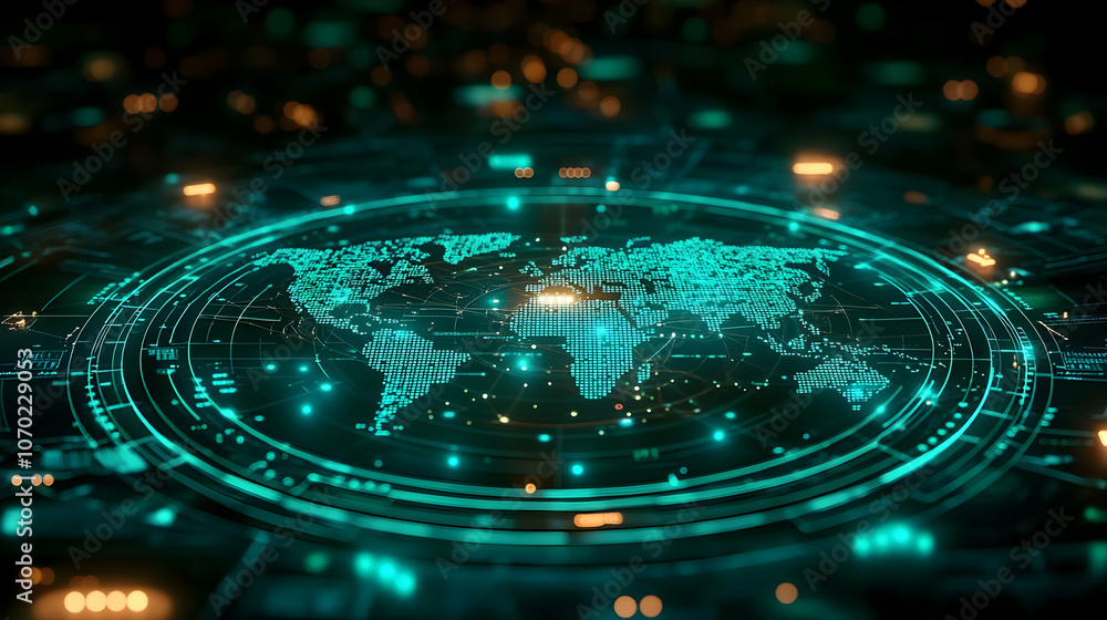 Digital World Map Abstract Background Digital World Map Abstract Background