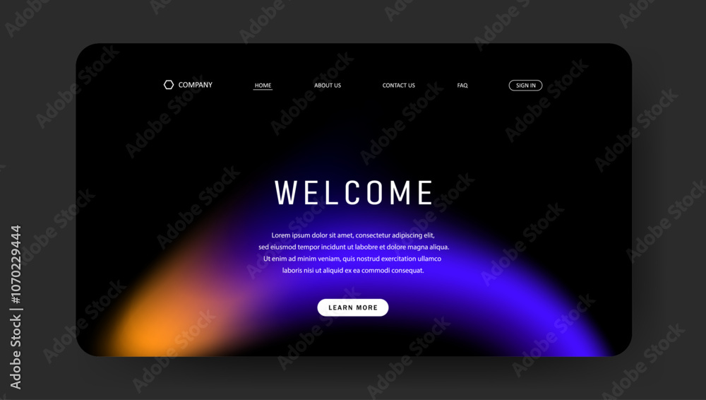 Abstract wave futuristic design of landing page. retro gradient mesh website design Abstract wave futuristic design of landing page. retro gradient mesh website design