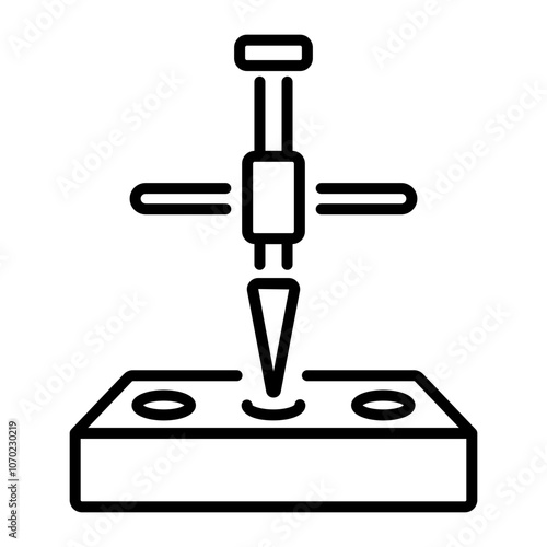 Linear icon of a taper reamer tool