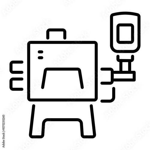 Linear icon of a glue press