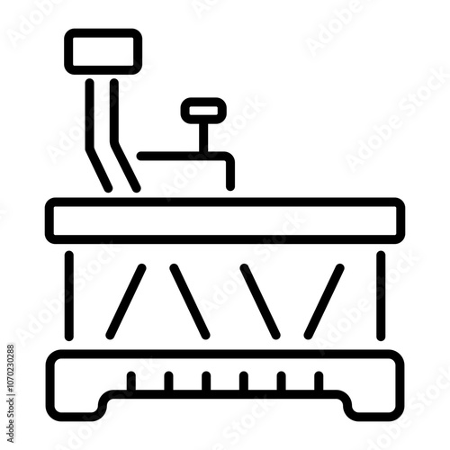 Linear icon of a hole machine