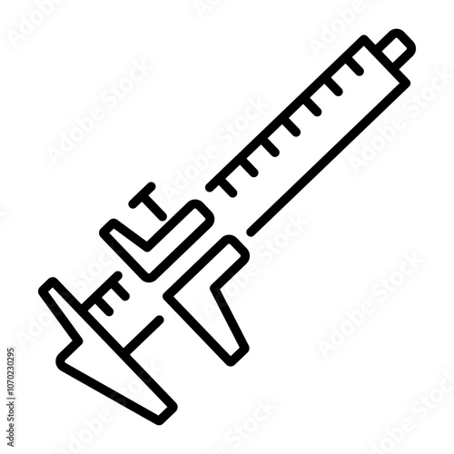 Linear icon of a vernier caliper