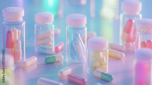 The Bottles with Colorful Capsules