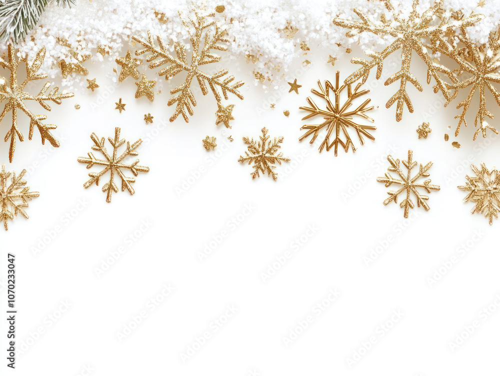 Elegant Gold Snowflakes for Christmas Design Elegant Gold Snowflakes for Christmas Design