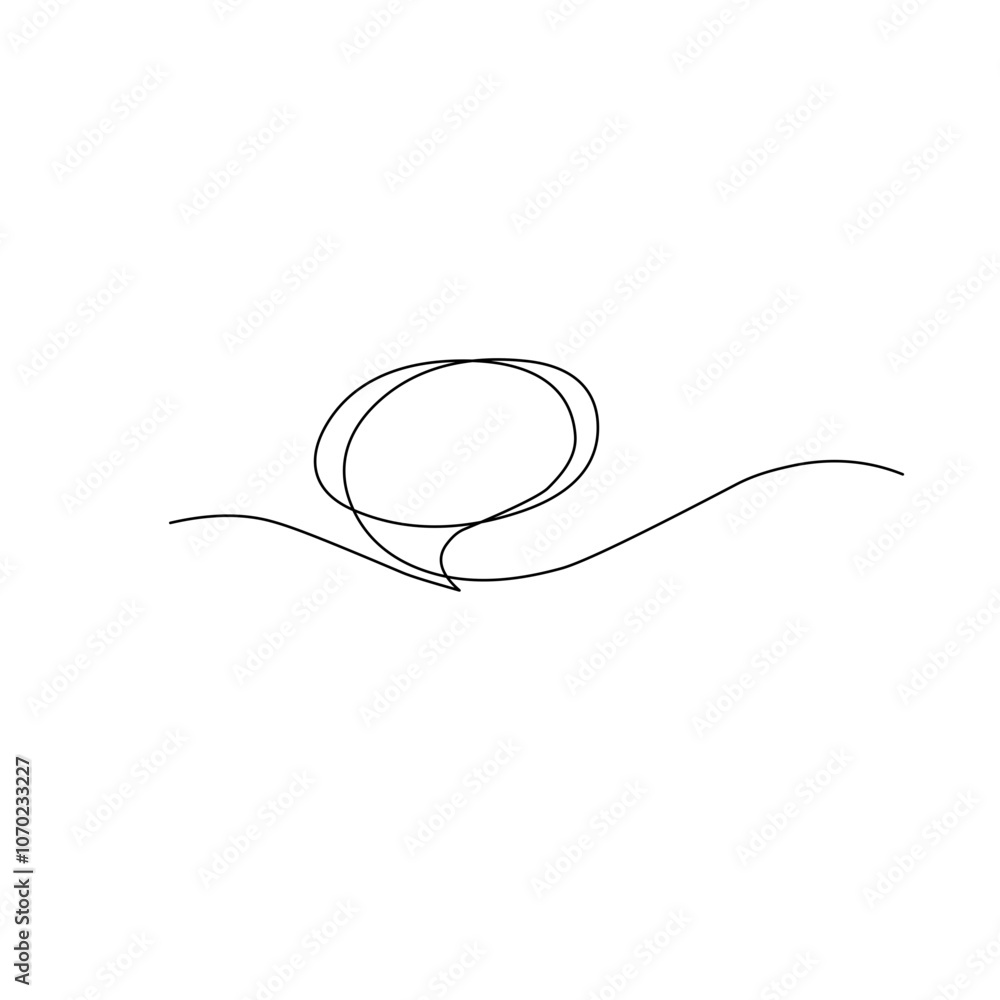 Speech bubble one line drawing Speech bubble one line drawing