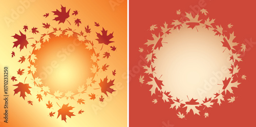 Obraz na płótnie vector backgrounds with decorative frames - autumn maple leaves w salonie