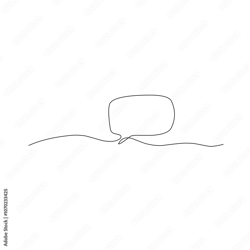 Speech bubble one line drawing Speech bubble one line drawing